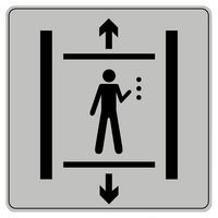 Symbolskylt plexiglas grå handikapphiss